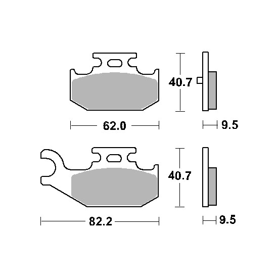 SBS brake pads KH428 OFF-ROAD SINTER gold color fits: YAMAHA YFM 450 / 660 / 700 RAPTOR / RHINO rear