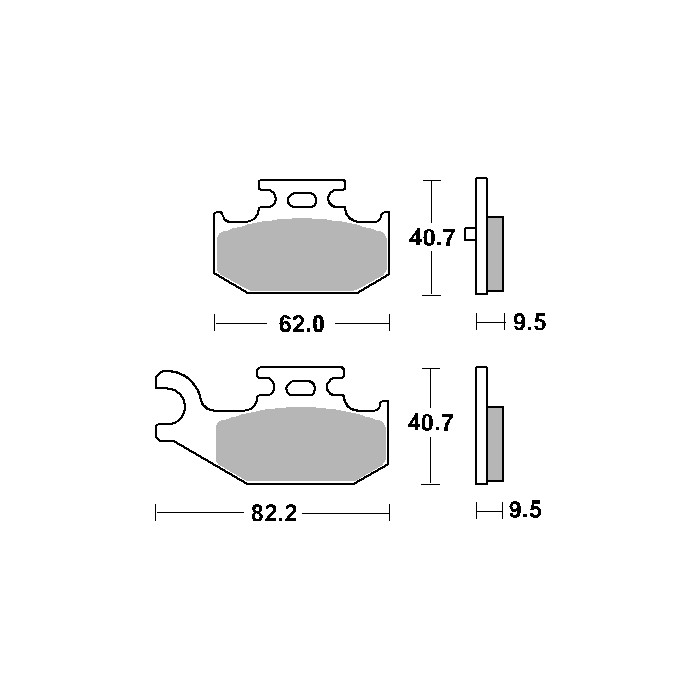 SBS brake pads KH428 OFF-ROAD SINTER gold color fits: YAMAHA YFM 450 / 660 / 700 RAPTOR / RHINO rear