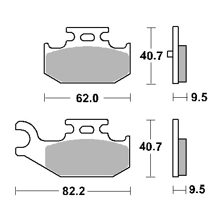 SBS brake pads KH428 OFF-ROAD SINTER gold color fits: YAMAHA YFM 450 / 660 / 700 RAPTOR / RHINO rear