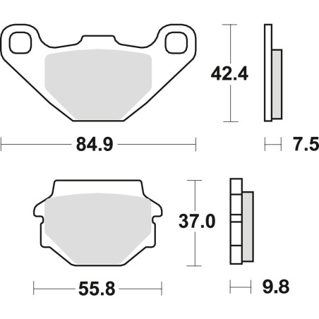 TRW LUCAS stabdžių kaladėlės KH67 SINTER OFFROAD APRILIA PEGASO 650 91-00, KAWASAKI KLR 250 84-05, GPZ 500 88-04, KLE 500 91-07,