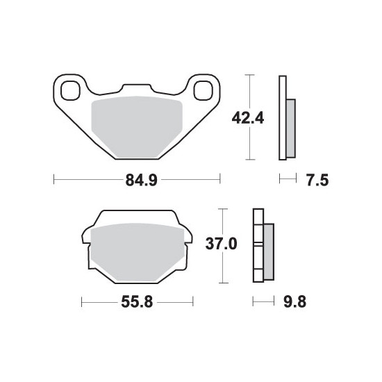 SBS brake pads KH67 STREET EXCEL / RACING SINTER gold color