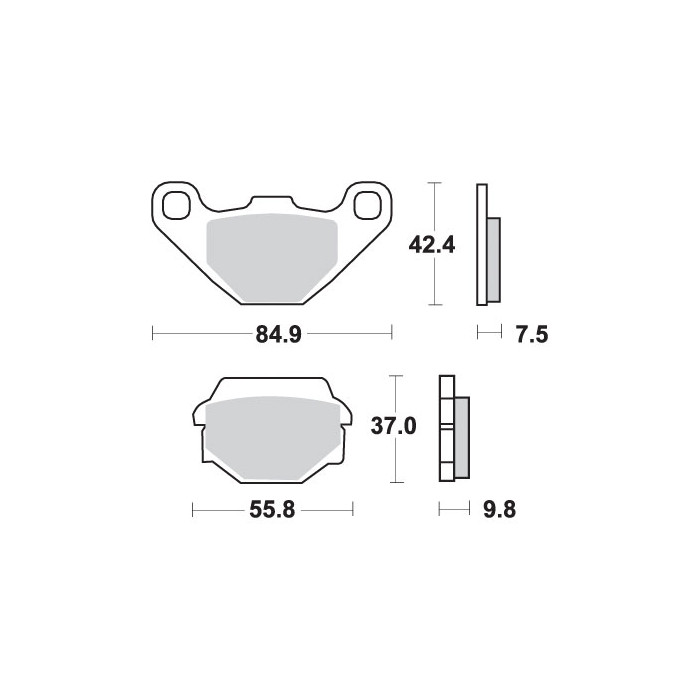 SBS brake pads KH67 STREET EXCEL / RACING SINTER gold color
