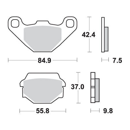 SBS brake pads KH67 STREET EXCEL / RACING SINTER gold color