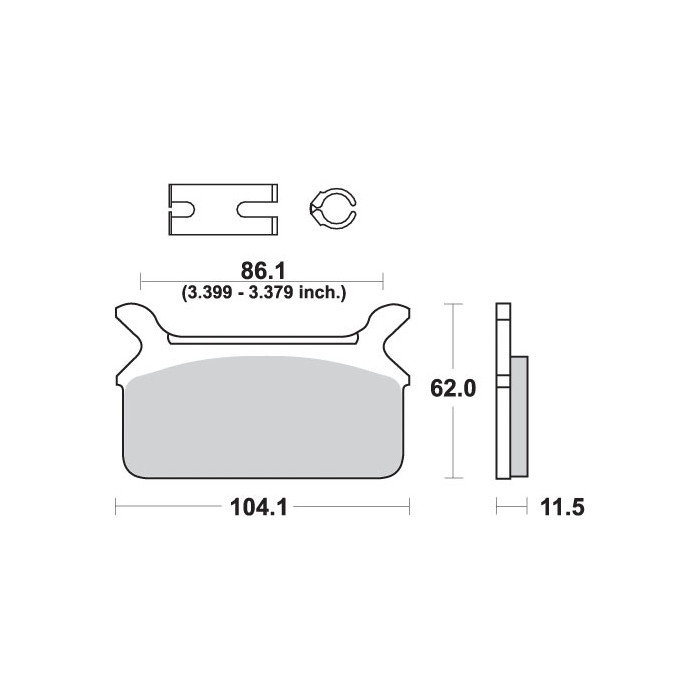 SBS brake pads KH201 STREET EXCEL / RACING SINTER gold color
