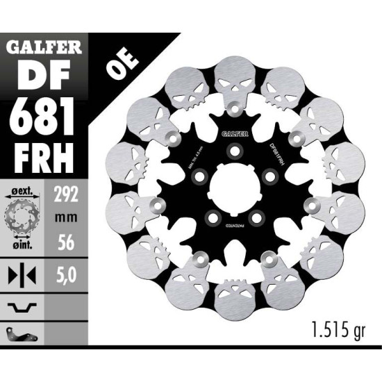 GALFER brake disc rear HARLEY-DAVIDSON (292X56X5)
