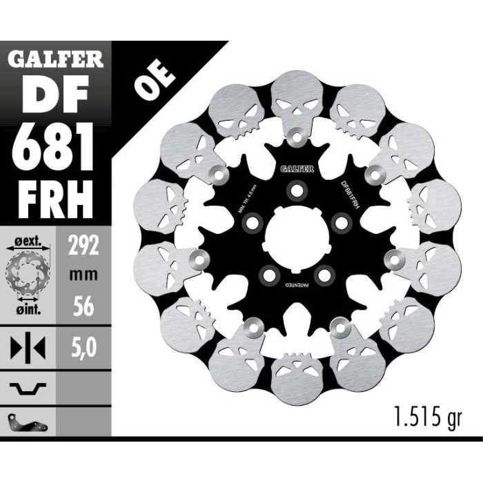 GALFER brake disc rear HARLEY-DAVIDSON (292X56X5)