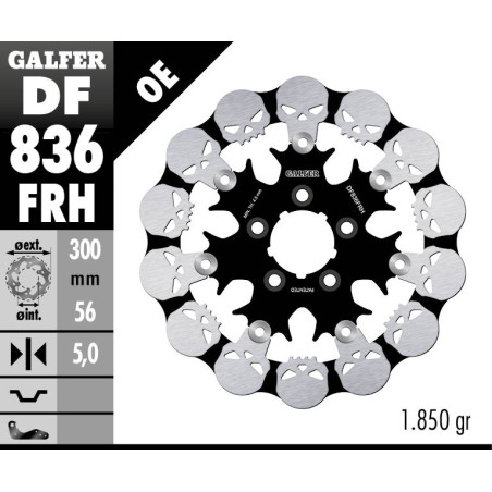 GALFER stabdžių diskas galas HARLEY-DAVIDSON (300X56X5)