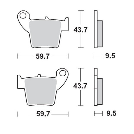 MOTO-MASTER stabdžių kaladėlės KH346 SINTER METAL OEM: 11 (SINTERPRO RACING) CR 125-250, CRF 450