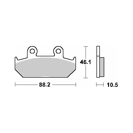SBS brake pads KH124 / 2 STREET CERAMIC color black