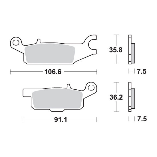 SBS brake pads KH443 OFF-ROAD SINTER gold color