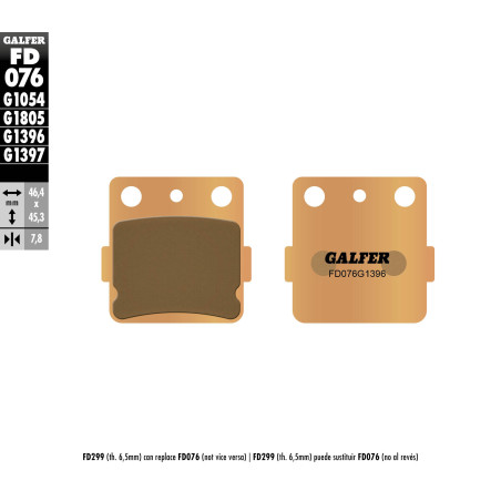 GALFER stabdžių kaladėlės KH84 Metalic sinter (auksinės spalvos) OFF ROAD