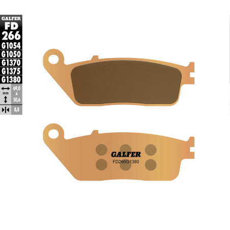 GALFER brake pads KH226 / KH142 Metalic sinter (gold color) scooter