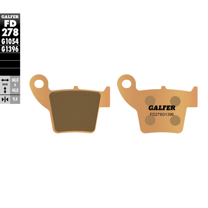 GALFER brake pads KH346 Metalic sinter (gold color) OFF ROAD, rear HONDA CR / CRF