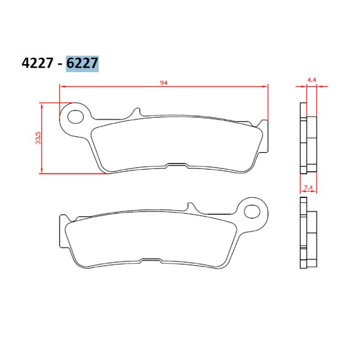 BRENTA brake pads Metallic sinter (gold color) OFF ROAD YAMAHA YZ 450 '20-, front (FT 6227)