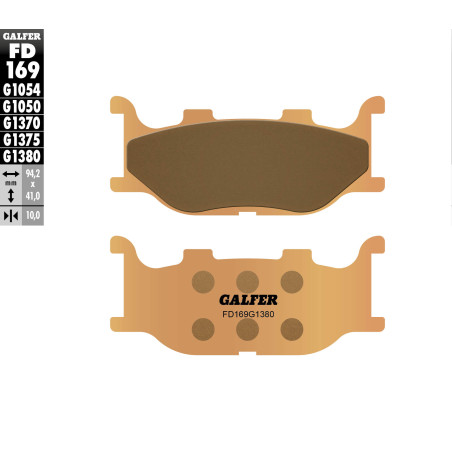 GALFER brake pads KH199 Metalic sinter (gold color) front, for MAXI scooters