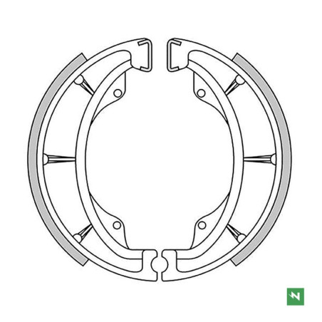 NEWFREN būgninių stabdžių kaladėlės galas KAWASAKI KLR 600 '84-'94, KX 500 / 250 '82-'86, KX 125 '74-'80, KH 125 '82-'98, BN 125