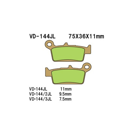 VESRAH stabdžių kaladėlės KH131 Metalic sinter (auksinės spalvos) (MADE IN JAPAN)