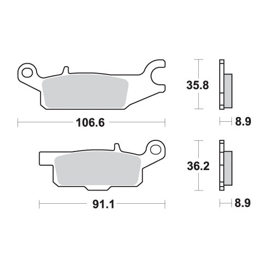 SBS brake pads KH445 OFF-ROAD SINTER gold color
