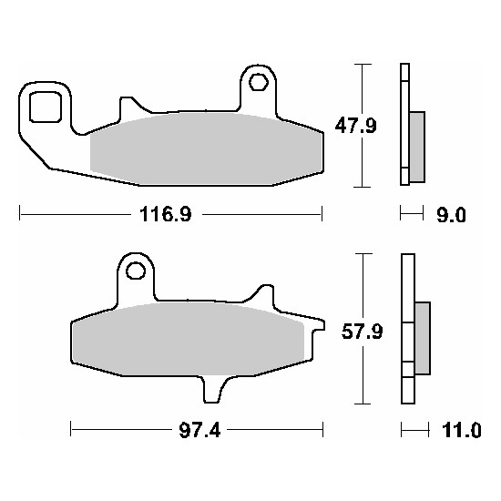 SBS brake pads KH147 STREET CERAMIC color black