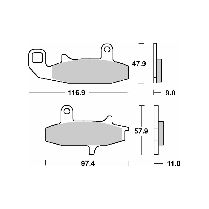 SBS brake pads KH147 STREET CERAMIC color black