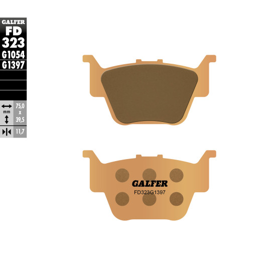 GALFER brake pads KH373 Metalic sinter (gold color) ATV rear HONDA TRX 420 '09-,TRX 450R '04-'05, TRX 680 RINCON
