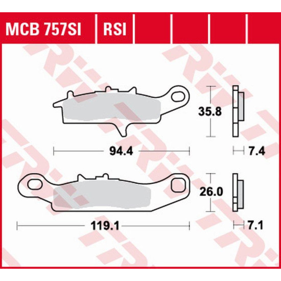 TRW LUCAS brake pads KH342 KH349 SINTER OFFROAD KAWASAKI KFX 450 / 700 04-14, KVF 700 04-06, front
