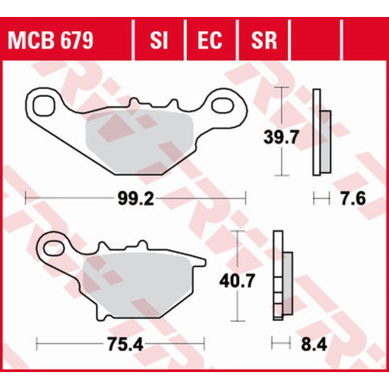 TRW LUCAS ZF brake pads KH230 ORGANIC KAWASAKI KLX 125 '03-'06, KMX 125 '99-'03, SUZUKI TR 50 '97-'00, UG 110 '98-'02, A