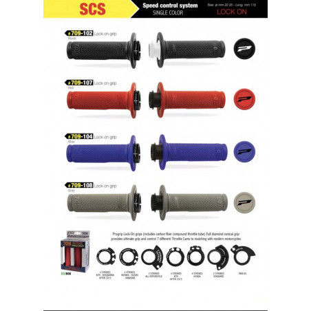 PROGRIP gray grips PG709 + 6 grip adapters