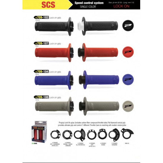 PROGRIP black grips PG709 + 6 grip adapters