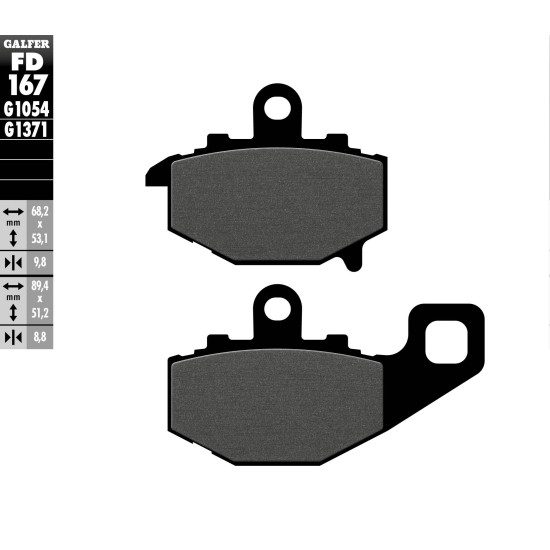 GALFER brake pads KH192 KAWASAKI rear KAWASAKI ER6 / ZX6R / ZX9R / ZX10R '04-'10 / Z1000 / Z750 / VERSYS 650 '06-'14