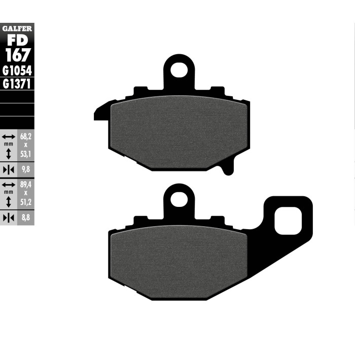 GALFER brake pads KH192 KAWASAKI rear KAWASAKI ER6 / ZX6R / ZX9R / ZX10R '04-'10 / Z1000 / Z750 / VERSYS 650 '06-'14