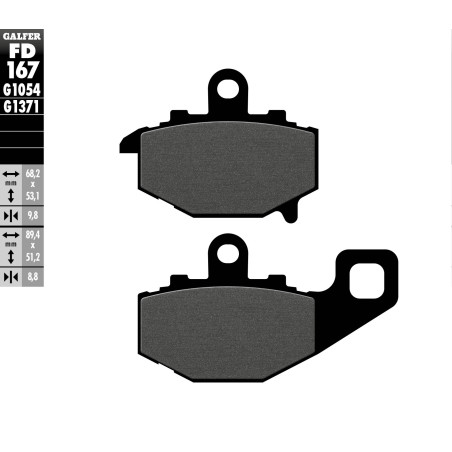 GALFER brake pads KH192 KAWASAKI rear KAWASAKI ER6 / ZX6R / ZX9R / ZX10R '04-'10 / Z1000 / Z750 / VERSYS 650 '06-'14