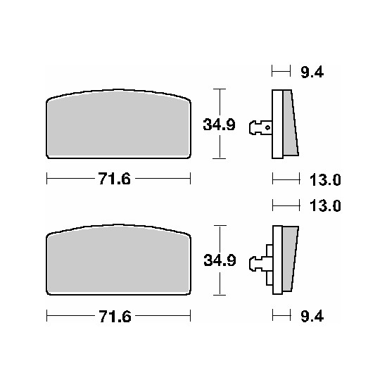 SBS brake pads KH22 STREET CERAMIC color black fits: BMW R75,R90,R100, front