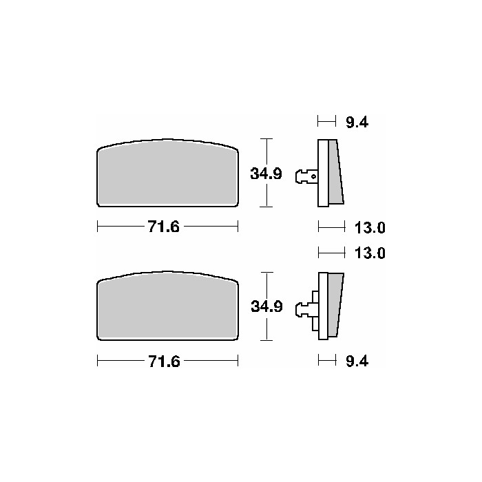 SBS brake pads KH22 STREET CERAMIC color black fits: BMW R75,R90,R100, front