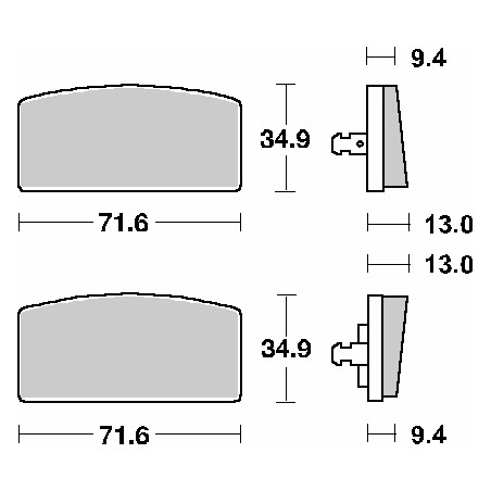 SBS brake pads KH22 STREET CERAMIC color black fits: BMW R75,R90,R100, front