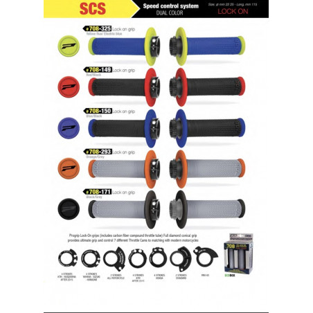 PROGRIP black/blue grips PG708 + 6 grip adapters