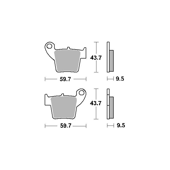 SBS brake pads KH346 STREET CERAMIC color black fits: HONDA CR / CRF rear