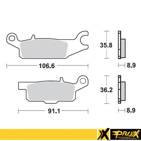 PROX stabdžių kaladėlės KH445 YAMAHA YFM 550 GRIZZLY '11-14, YFM 700 GRIZZLY '07-18 galas kairė