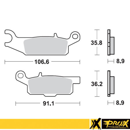 PROX stabdžių kaladėlės KH446 YAMAHA YFM 550 GRIZZLY '11-14, YFM 700 GRIZZLY '07-18 galas dešinė