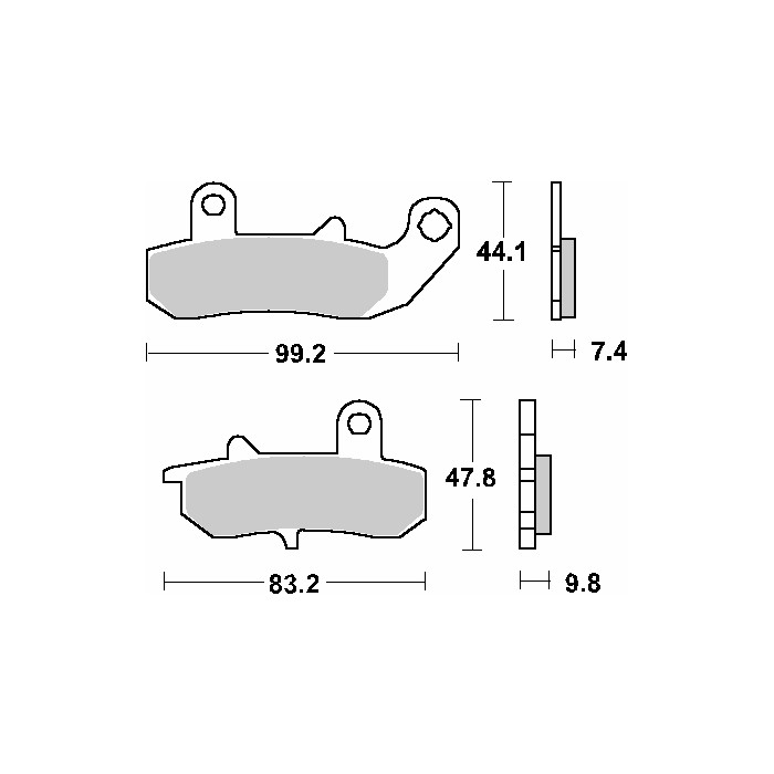 SBS brake pads KH157 STREET CERAMIC color black fits: SUZUKI DR 650 / 750 / 800