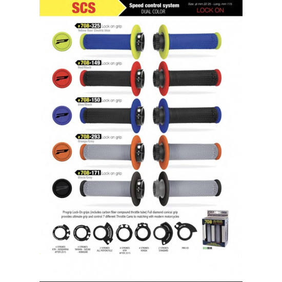 PROGRIP gray/orange grips PG708 + 6 grip adapters
