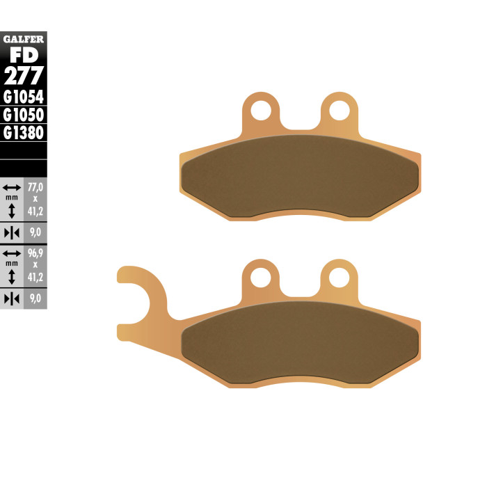 GALFER brake pads KH353 Metalic sinter (gold color) scooter, PIAGGIO, PEUGEOT, GILERA, APRILIA