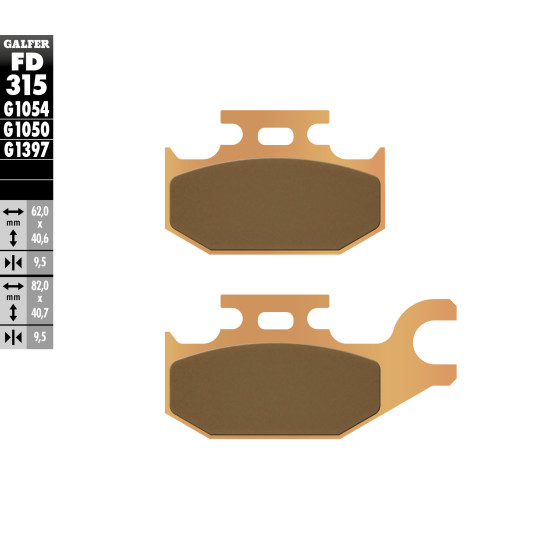GALFER brake pads KH413 Metalic sinter (gold color) ATV
