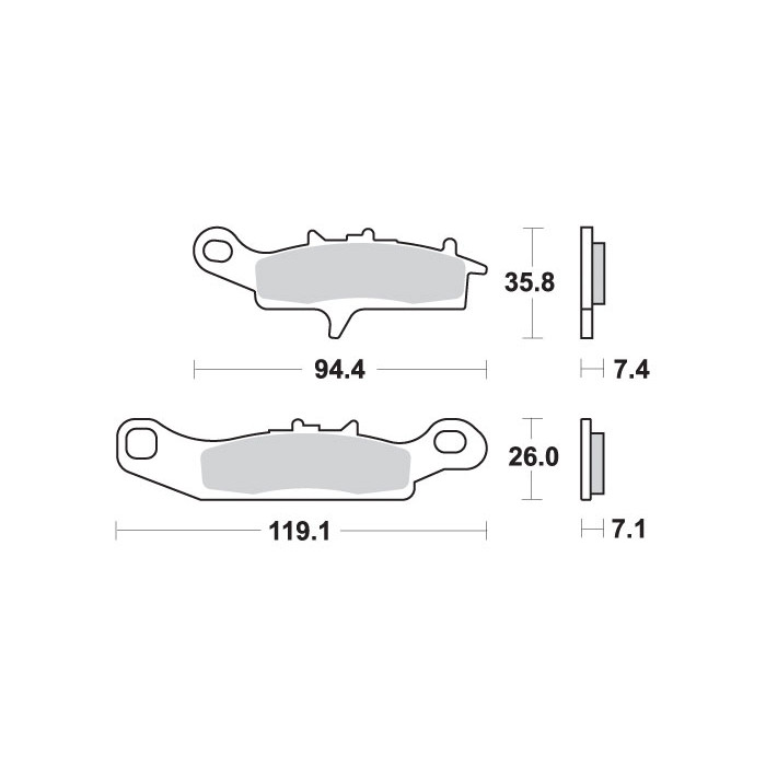 SBS brake pads KH349 OFF-ROAD SINTER gold color fits: KAWASAKI KVF650 right front
