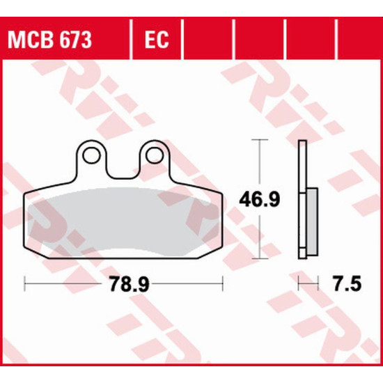 TRW LUCAS ZF brake pads KH256 ORGANIC HONDA SJ 50 / 100 '93-'00, CMX 250 REBEL '97-'99, DERBI RAMBLA 125 / 250 / 300 '08