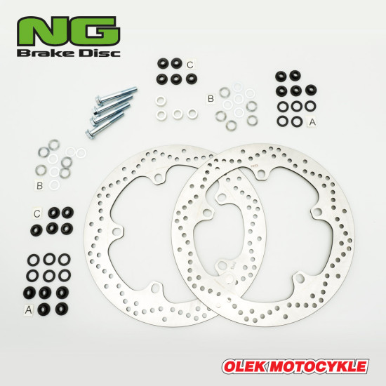 NG brake disc front BMW R 1200 GS / ADV '13-'18, R 1250 GS / ADV '19-'22, R 1300 GS '22, (320X181X4,8mm) (5X14,0mm) (SET