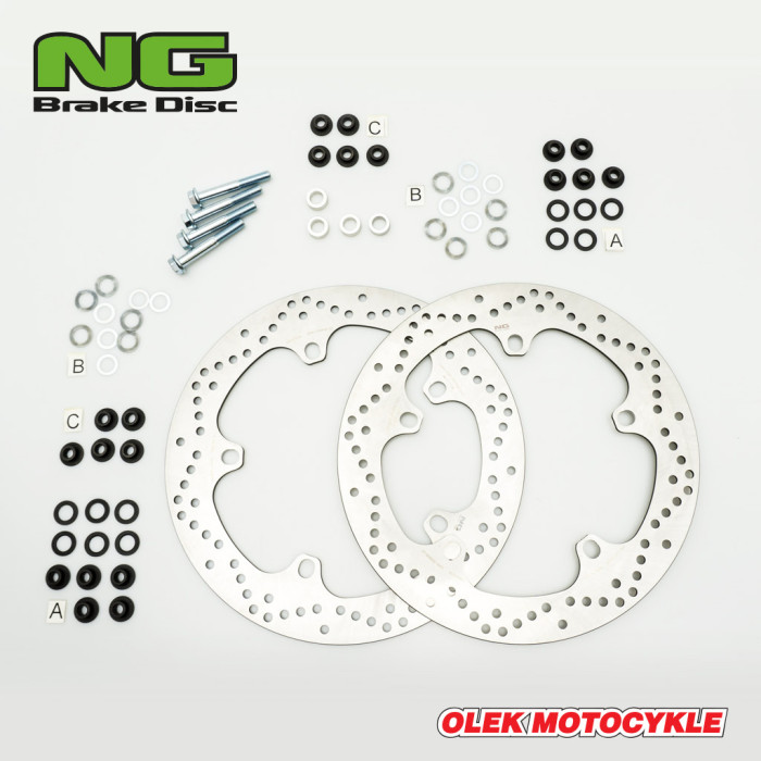 NG brake disc front BMW R 1200 GS / ADV '13-'18, R 1250 GS / ADV '19-'22, R 1300 GS '22, (320X181X4,8mm) (5X14,0mm) (SET