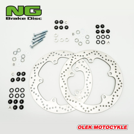 NG stabdžių diskas priekis BMW R 1200 GS / ADV '13-'18, R 1250 GS / ADV '19-'22, R 1300 GS '22, (320X181X4,8mm) (5X14,0mm) (SET 