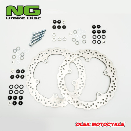 NG stabdžių diskas priekis BMW R 1200 GS / ADV '13-'18, R 1250 GS / ADV '19-'22, R 1300 GS '22, (320X181X4,8mm) (5X14,0mm) WAVE 
