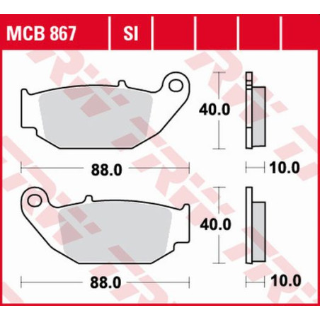 TRW LUCAS stabdžių kaladėlės KH629 ORGANIC HONDA CB 125 R / 300 R 18-, CRF 250 L 13-17, SUZUKI GSX-R / S 18-, galas